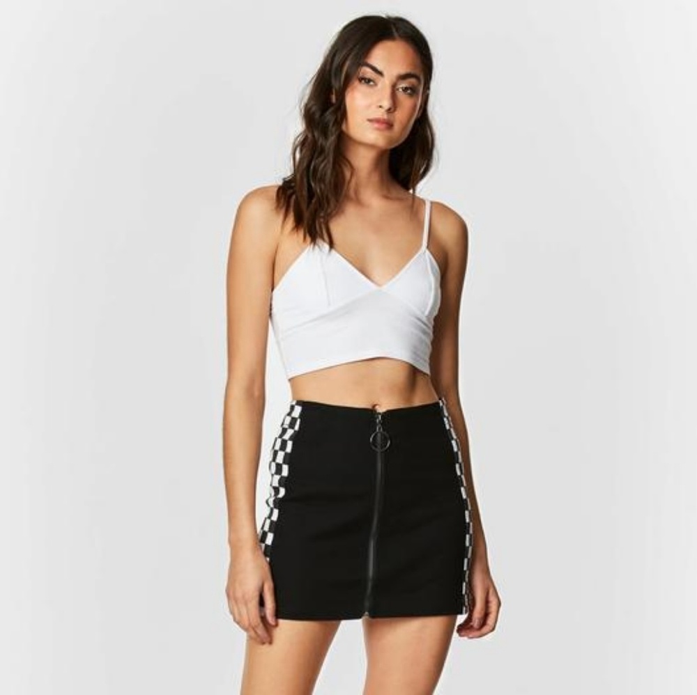 Carmar checkered trim skirt